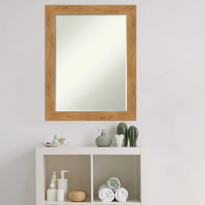 Amanti Art Carlisle Petite Bevel Wood Bathroom Wall Mirror - Blonde Finish 9 Amanti Art Carlisle Petite Bevel Wood Bathroom Wall Mirror - Blonde Finish - Image 7