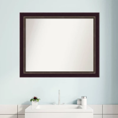 Amanti Art Signore Bronze 32" x 26" Wood Bathroom Wall Mirror 8 Amanti Art Signore Bronze 32" x 26" Wood Bathroom Wall Mirror - Image 6