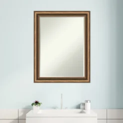 Amanti Art Manhattan Bronze Narrow Wood Bathroom Wall Mirror - 22 x 28 -Amanti Art Shop GUEST 4cb8081b 6686 48e5 8c4f 5d470affaf72