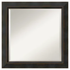 Amanti Art Signore Bronze 24" x 24" Beveled Wood Framed Wall Mirror