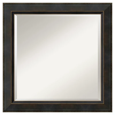 Amanti Art Signore Bronze 24" x 24" Beveled Wood Framed Wall Mirror 3 Amanti Art Signore Bronze 24" x 24" Beveled Wood Framed Wall Mirror