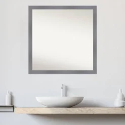 Amanti Art Edwin Wood Bathroom Wall Mirror - 29" x 29" Matte Gray Modern Square 15 Amanti Art Edwin Wood Bathroom Wall Mirror - 29" x 29" Matte Gray Modern Square -Amanti Art Shop GUEST 4eca550b feb5 4c56 8de6 99e58f604bde