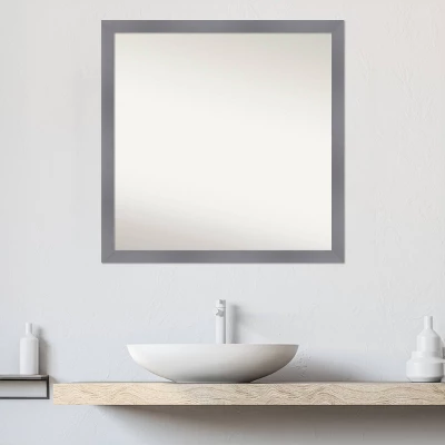 Amanti Art Edwin Wood Bathroom Wall Mirror - 29" x 29" Matte Gray Modern Square 8 Amanti Art Edwin Wood Bathroom Wall Mirror - 29" x 29" Matte Gray Modern Square - Image 6