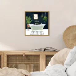 Amanti Art Victoria Borges Boho Bath I Framed Canvas Wall Art 16x16 -Amanti Art Shop GUEST 4f2e7dcc b6c2 41f9 854b c755367e0e3b