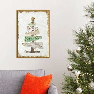 Amanti Art Golden Christmas Tree Framed Canvas Wall Art by PI Studio - 16" x 23" 6 Amanti Art Golden Christmas Tree Framed Canvas Wall Art by PI Studio - 16" x 23" - Image 4