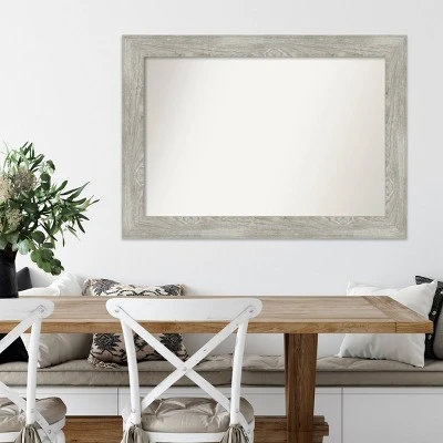 Amanti Art Dove Gray Wash Wall Mirror - 42" x 30" Rustic Non-Beveled Frame 8 Amanti Art Dove Gray Wash Wall Mirror - 42" x 30" Rustic Non-Beveled Frame - Image 6