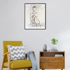 Amanti Art Embellished Contour Sketch II by Ethan Harper Framed Canvas Wall Art (23" x 28") -Amanti Art Shop GUEST 503789a8 9b1a 4be4 8e14 02671570a96c
