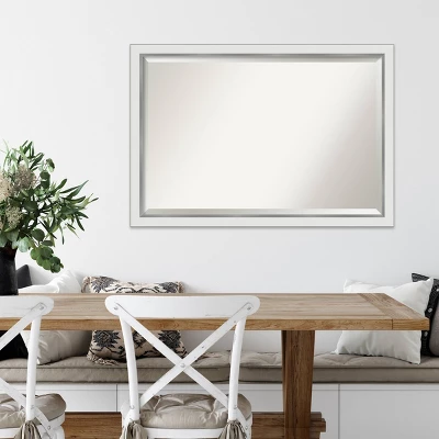 Amanti Art Eva White and Silver Narrow Framed Wall Mirror, 39" x 27" 6 Amanti Art Eva White and Silver Narrow Framed Wall Mirror, 39" x 27" - Image 4