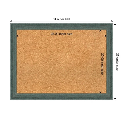 Amanti Art 31x23 Upcycled Wood Framed Natural Cork Board - Teal/Gray 11 Amanti Art 31x23 Upcycled Wood Framed Natural Cork Board - Teal/Gray - Image 9