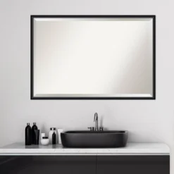 Amanti Art Lucie 37" x 25" Black Framed Bathroom Vanity Wall Mirror -Amanti Art Shop GUEST 51855437 d505 4a2f 94a8 e098a04b5a19