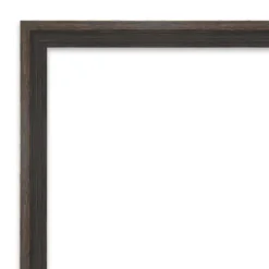Amanti Art Hardwood Wedge Petite Bevel Wood Bathroom Wall Mirror - Chocolate Brown