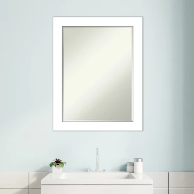 Amanti Art Wedge White Petite Bevel Bathroom Mirror (28 x 22 In) 7 Amanti Art Wedge White Petite Bevel Bathroom Mirror (28 x 22 In) - Image 5