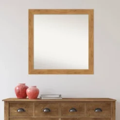 Amanti Art 30" x 30" Carlisle Blonde Wood Wall Mirror -Amanti Art Shop GUEST 52d847d5 05de 48d4 8dc6 4ea7ec1d7f59