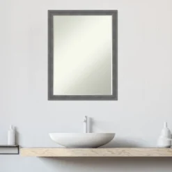 Amanti Art Dixie Grey Rustic Petite Bevel Wood Bathroom Wall Mirror (26.25 x 20.25) -Amanti Art Shop GUEST 53014239 ca51 406f 8433 c946c0273dc8