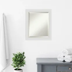 Amanti Art Flair Soft White Framed Bathroom Vanity Wall Mirror -Amanti Art Shop GUEST 53606f84 236f 4c16 8b8e 44223af2009a