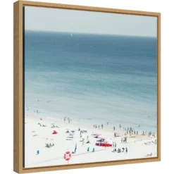 Amanti Art Sesimbra II Beach by Ingrid Beddoes 16" x 16" Framed Canvas Wall Art