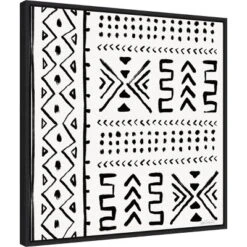 22" X 22" Botanical Sketches Pattern VIIA By Anne Tavoletti Framed Canvas Wall Art Black - Amanti Art