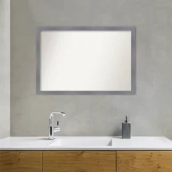 39"x27" Non-Beveled Edwin Wood Bathroom Wall Mirror Gray - Amanti Art: Modern Rectangle, Wall Mount 17 39"x27" Non-Beveled Edwin Wood Bathroom Wall Mirror Gray - Amanti Art: Modern Rectangle, Wall Mount -Amanti Art Shop GUEST 540fa7c3 ef9d 4039 8253 47b4f4eb1841