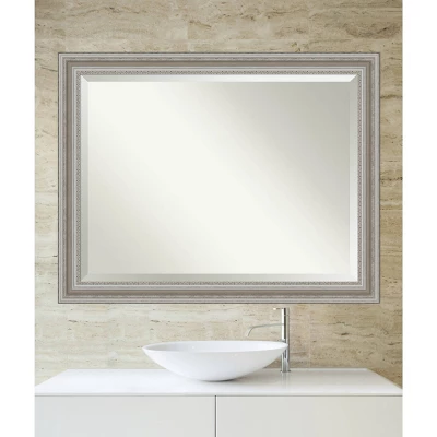 Amanti Art Parlor Silver Framed Beveled Bathroom Vanity Wall Mirror (46 x 36) 5 Amanti Art Parlor Silver Framed Beveled Bathroom Vanity Wall Mirror (46 x 36) - Image 3