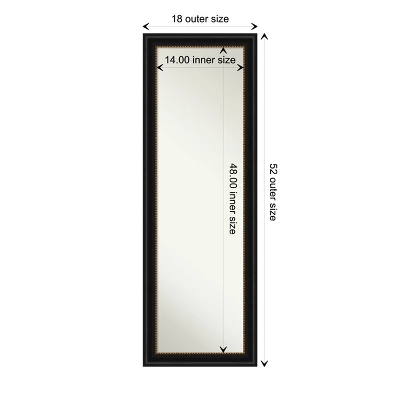 Amanti Art Manhattan Black Full Length Door & Wall Mirror - 52" x 18" 5 Amanti Art Manhattan Black Full Length Door & Wall Mirror - 52" x 18" - Image 3