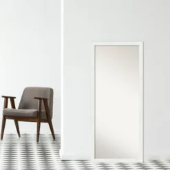 Amanti Art Vanity White Narrow 28" x 64" Full Length Floor Leaner Mirror -Amanti Art Shop GUEST 54a913f5 8c61 47d0 8c1e d089e65a74a3