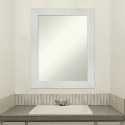 Amanti Art Mosaic White Bathroom Wall Mirror - 23" x 29" Non-Beveled Frame -Amanti Art Shop GUEST 550a8706 646a 46a8 a244 4a5b5a41f0d2