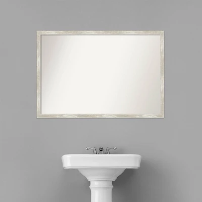 Amanti Art 38" x 26" Crackled Metallic Silver Narrow Bathroom Wall Mirror 9 Amanti Art 38" x 26" Crackled Metallic Silver Narrow Bathroom Wall Mirror - Image 7