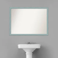 Amanti Art Sky Blue Rustic Wood Bathroom Wall Mirror - 40" x 29" -Amanti Art Shop GUEST 553d26ef ad40 49e5 a3dc 9e5eaae3b383