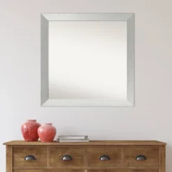 Amanti Art Brushed Sterling Silver Wood Wall Mirror - 30" x 30" Non-Beveled -Amanti Art Shop GUEST 555c9dd3 37ab 4c5b a13b c19059c727a7