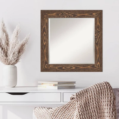 Amanti Art 26" x 26" Bridge Brown Beveled Wood Wall Mirror 7 Amanti Art 26" x 26" Bridge Brown Beveled Wood Wall Mirror - Image 5