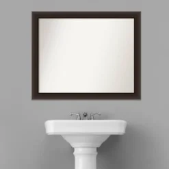 Amanti Art Romano Espresso Narrow Wood Bathroom Wall Mirror - 32" x 26" 14 Amanti Art Romano Espresso Narrow Wood Bathroom Wall Mirror - 32" x 26" -Amanti Art Shop GUEST 55bdb6a4 3339 4296 85a0 9084906b1f47
