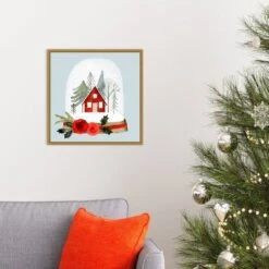Amanti Art Snow Globe Village I by Victoria Barnes 16" x 16" Framed Canvas Wall Art -Amanti Art Shop GUEST 5602870c 4246 44b9 bbc3 0654c04c771f