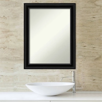 Amanti Art Corded Black Bathroom Wall Mirror - 22" x 28" Non-Beveled Decorative Mirror 6 Amanti Art Corded Black Bathroom Wall Mirror - 22" x 28" Non-Beveled Decorative Mirror - Image 4