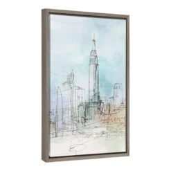 Amanti Art 16" x 23" Blue London Framed Canvas Wall Art by Isabelle Z