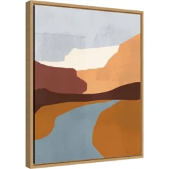 Amanti Art Sedona Colorblock IV by Victoria Borges 16" x 20" Framed Canvas Wall Art