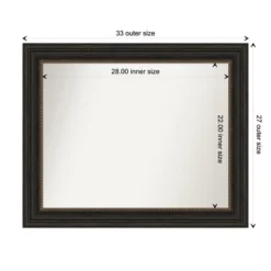 Amanti Art Accent Bronze Non-Beveled Bathroom Wall Mirror -Amanti Art Shop GUEST 57041738 4b3c 47ec 830f d0b30e8ccfc8