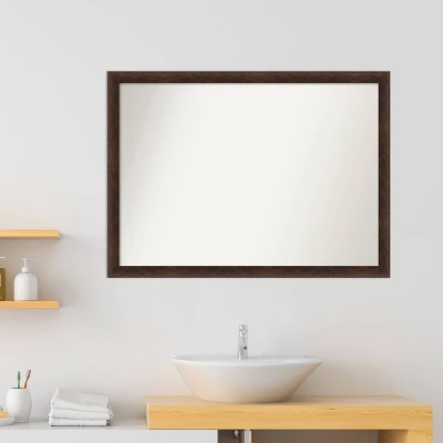 Amanti Art Warm Walnut Narrow Wood Bathroom Wall Mirror, 41" x 30" 8 Amanti Art Warm Walnut Narrow Wood Bathroom Wall Mirror, 41" x 30" - Image 6