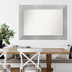 43" X 31" Non-Beveled Romano Silver Wood Wall Mirror - Amanti Art: Modern Rectangle, Includes Mounting Hardware -Amanti Art Shop GUEST 5719f621 2353 4d61 9702 1c2c88bd46f0