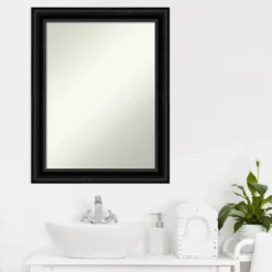 Amanti Art Corded Black Bathroom Wall Mirror - 22" x 28" Non-Beveled Decorative Mirror 15 Amanti Art Corded Black Bathroom Wall Mirror - 22" x 28" Non-Beveled Decorative Mirror -Amanti Art Shop GUEST 589de80d 7391 4ddf b439 86bcf5b6b63f