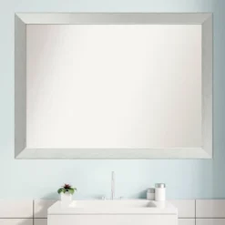 42" X 31" Non-Beveled Wood Bathroom Wall Mirror Brushed Sterling Silver - Amanti Art 16 42" X 31" Non-Beveled Wood Bathroom Wall Mirror Brushed Sterling Silver - Amanti Art -Amanti Art Shop GUEST 59292029 23e7 484e 81c6 666cb5beb9f2