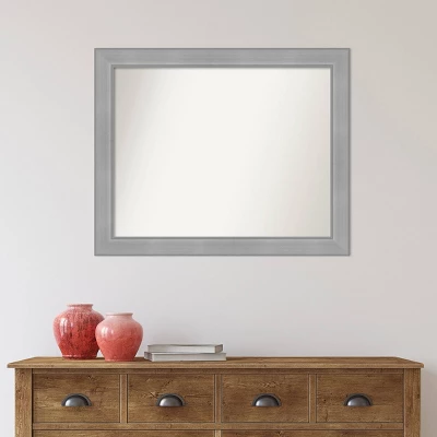 Amanti Art Vista Brushed Nickel 32" x 26" Non-Beveled Bathroom Wall Mirror 7 Amanti Art Vista Brushed Nickel 32" x 26" Non-Beveled Bathroom Wall Mirror - Image 5
