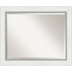 Amanti Art Eva White Silver Framed Bathroom Vanity Wall Mirror -Amanti Art Shop GUEST 59b25bc6 f59b 4495 af7a f2e9b372dcbe