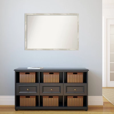 Amanti Art 38" x 26" Crackled Metallic Silver Narrow Bathroom Wall Mirror 6 Amanti Art 38" x 26" Crackled Metallic Silver Narrow Bathroom Wall Mirror - Image 4