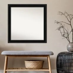 Amanti Art Corded Black Wall Mirror - 30" x 30" Non-Beveled Home Decor -Amanti Art Shop GUEST 5a2a3e41 e0f2 47d2 a89e e70cabf26c4f 1