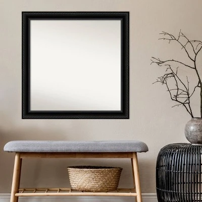 Amanti Art Corded Black 30" x 30" Non-Beveled Bathroom Wall Mirror 8 Amanti Art Corded Black 30" x 30" Non-Beveled Bathroom Wall Mirror - Image 6