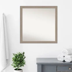Amanti Art 29" x 29" Curve Wood Wall Mirror - Greywash Finish -Amanti Art Shop GUEST 5a2c674f b0d1 441f 8161 64627b8671a8