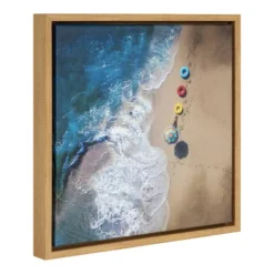 Amanti Art 16" x 16" Hi Summer (Beach) Framed Canvas Wall Art by Ambra
