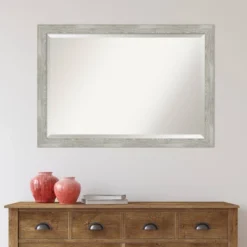 40" X 28" Dove Narrow Framed Wall Mirror Graywash - Amanti Art -Amanti Art Shop GUEST 5a689b94 7016 47f8 b69f 68e3dc013d3a