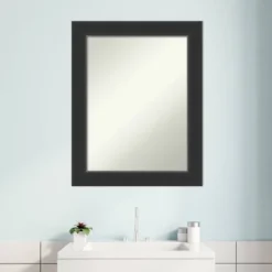 Amanti Art 23" x 29" Corvino Black Wood Non-Beveled Bathroom Wall Mirror -Amanti Art Shop GUEST 5a80253a f4ea 4196 9ba9 797981393f2d