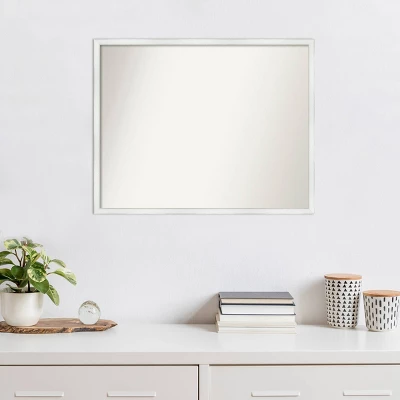 29" X 23" Non-Beveled Breeze Distressed White Wood Wall Mirror - Amanti Art 8 29" X 23" Non-Beveled Breeze Distressed White Wood Wall Mirror - Amanti Art - Image 6